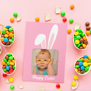 Carte de Pâques personnalisée avec photo de lapin