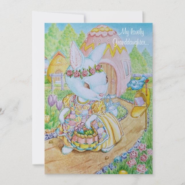 CARTE DE PÂQUES PERSONNALISÉE POUR PETITE-FILLE  (Devant)