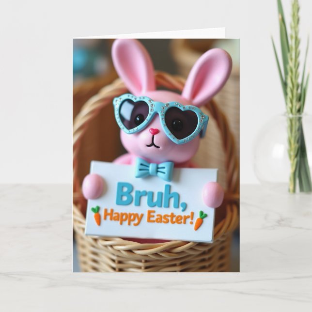 Carte de Pâques pour ami 'Bruh Lapin de Pâques Joy (Devant)