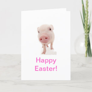 Carte de Pâques pour bébé porc
