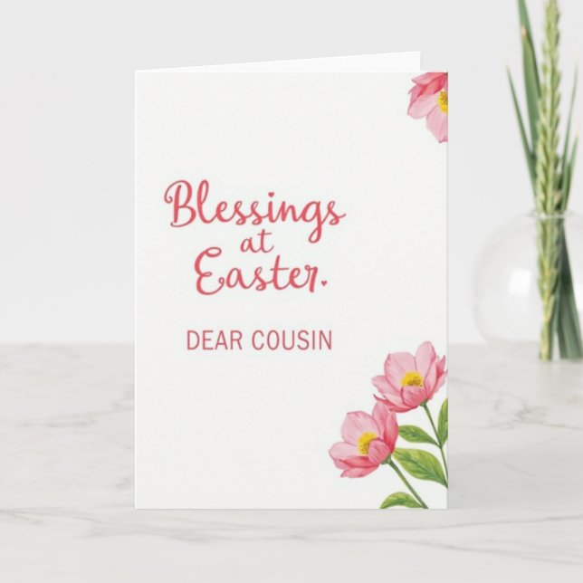 Carte de Pâques pour Cousin avec Bénédictions (Devant)