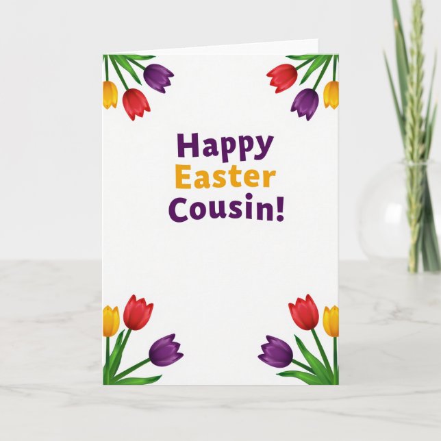 Carte de Pâques pour Cousin Joyeux (Devant)