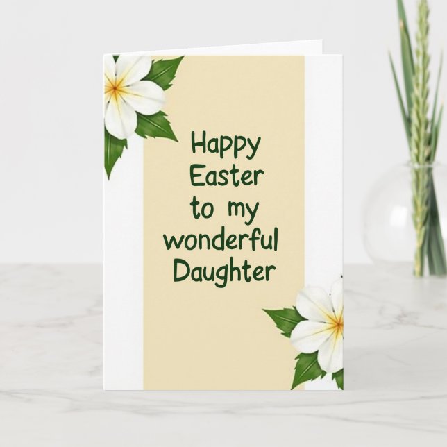Carte de Pâques pour fille florale (Devant)
