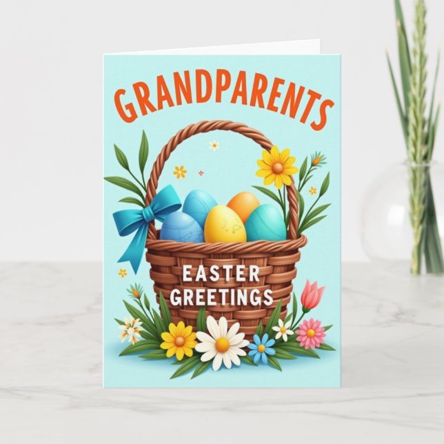 Carte de Pâques pour grands-parents tissée (Devant)