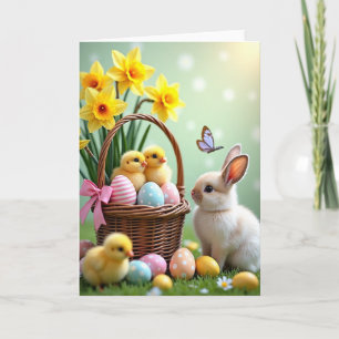 Carte de Pâques pour les nouveau-nés de printemps