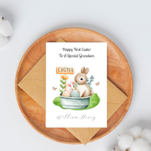 Carte de Pâques pour petit-fils avec lapin