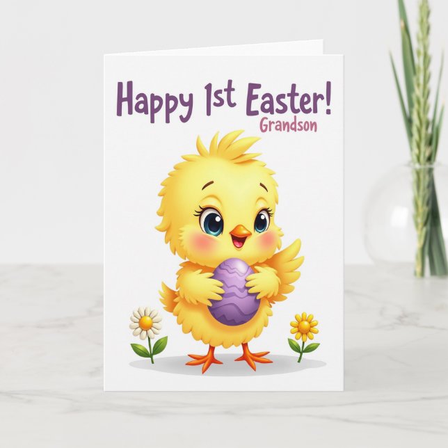 Carte de Pâques pour petit-fils Yellow Bird (Devant)