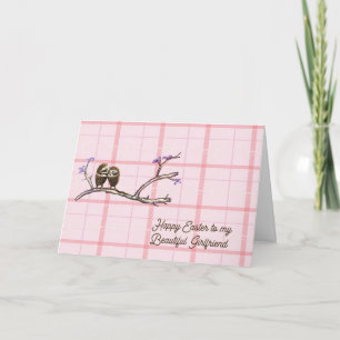 Carte de Pâques pour petite amie avec hibou