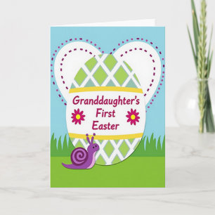 Carte de Pâques pour petite-fille avec illustratio