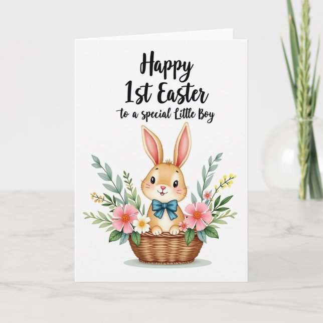 Carte de Pâques pour un premier lapin mignon (Devant)