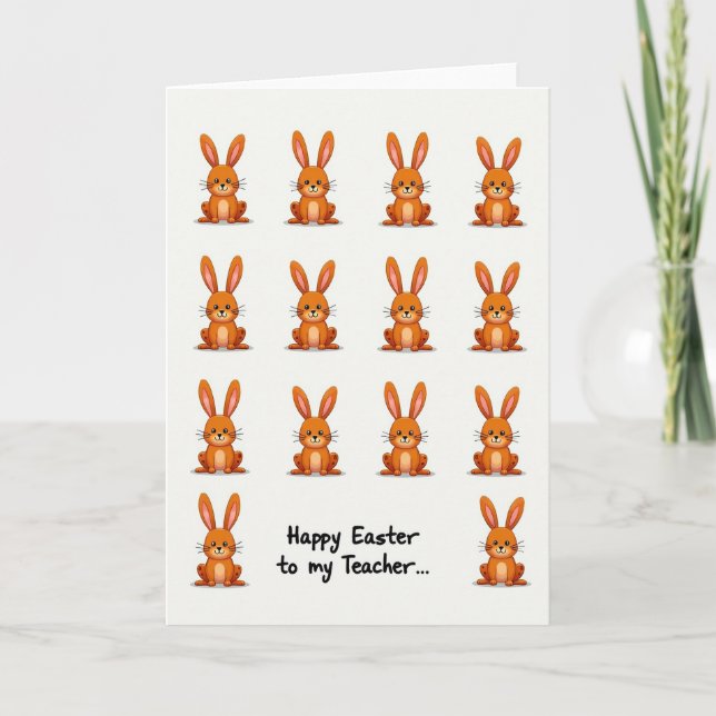 Carte de Pâques pour un professeur lapin (Devant)