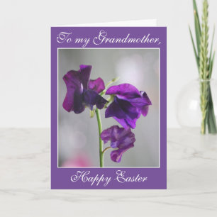Carte de Pâques Purple Sweet Pea Flowers