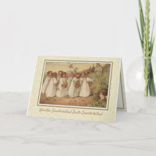 Carte de Pâques religieuse vintage polonaise