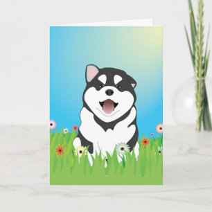 Carte de Pâques Sibérienne Husky Puppy