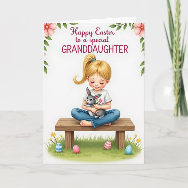 Carte de Pâques spéciale pour petite-fille (Devant)