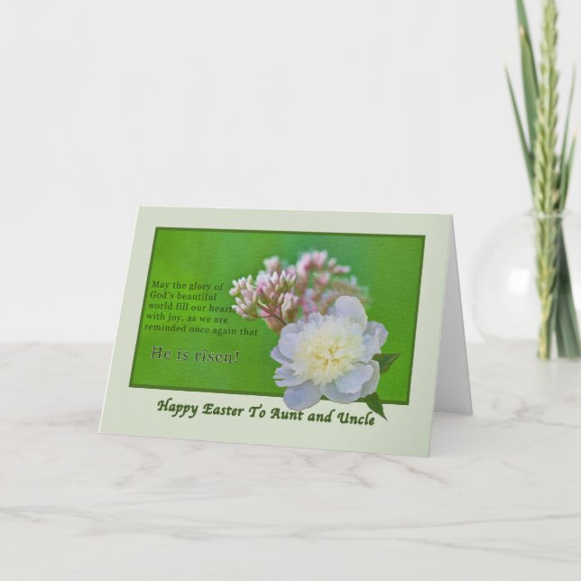 Carte de Pâques Tante et Oncle avec Fleurs (Devant)
