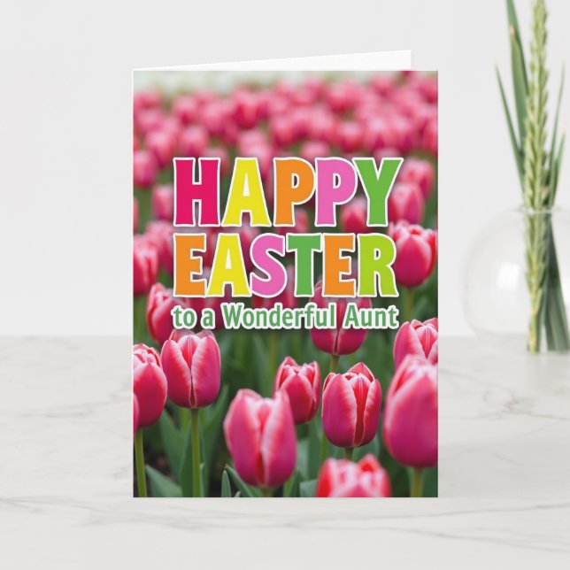 Carte de Pâques Tante Printemps Joyeuse (Devant)