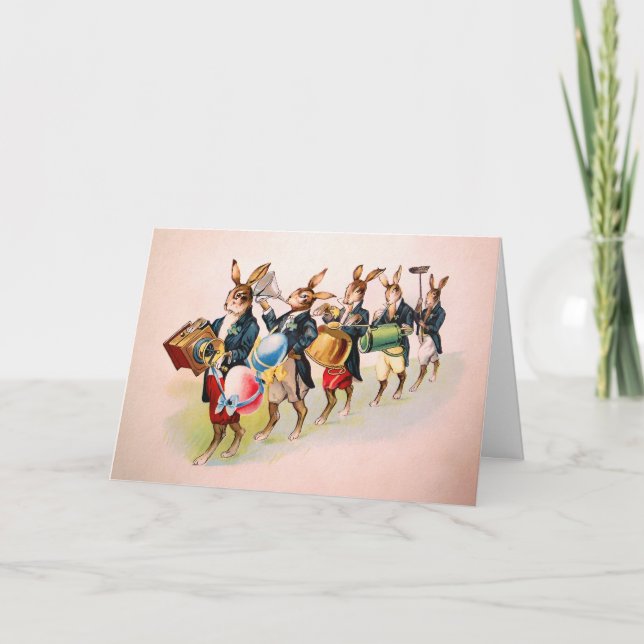 Carte de Pâques Vintage Bunny Band (Devant)