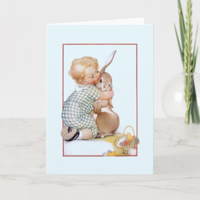 Carte de Pâques vintage Bunny Hugues (Devant)