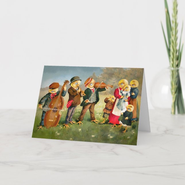 Carte de Pâques Vintage Chick Band (Devant)