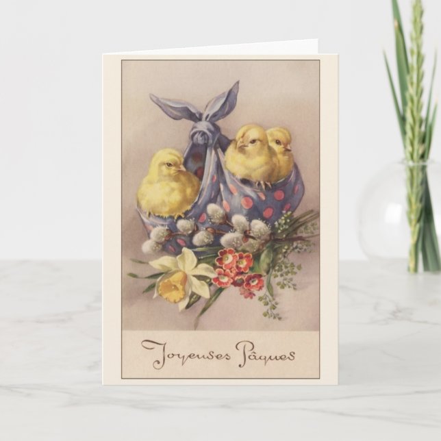 Carte de Pâques vintage Joyeuses Pâques (Devant)