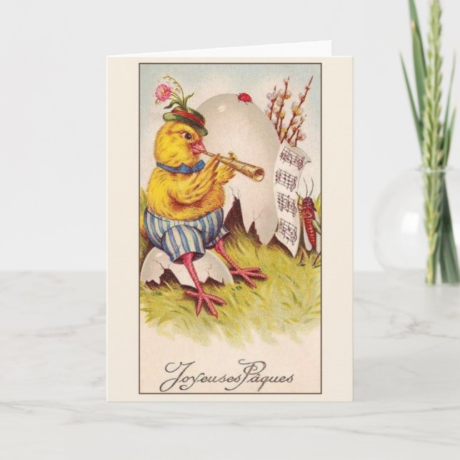 Carte de Pâques vintage Joyeuses Pâques (Devant)