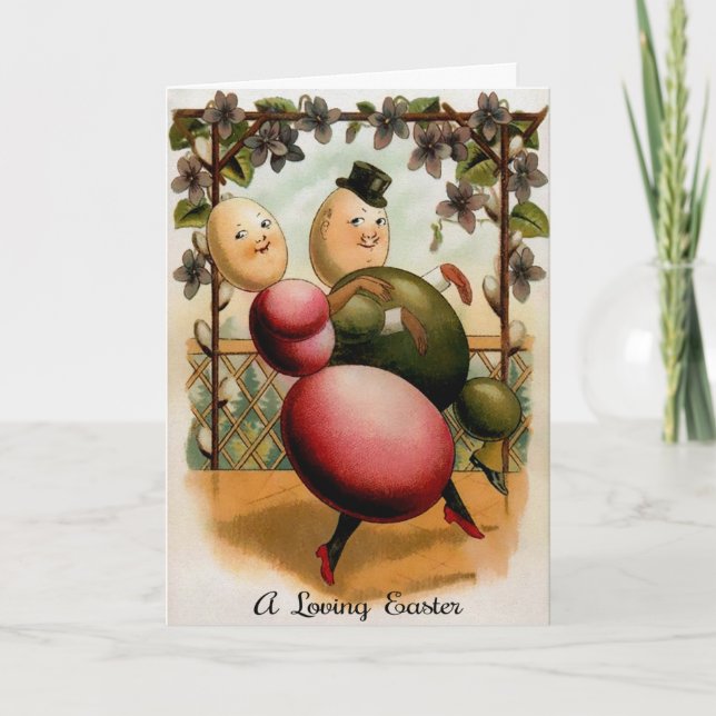 Carte de Pâques vintage Odd OEufs (Devant)