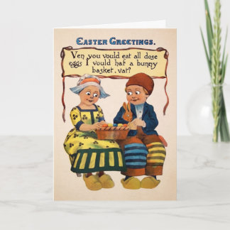 Carte de Pâques vintage pour enfants étranges