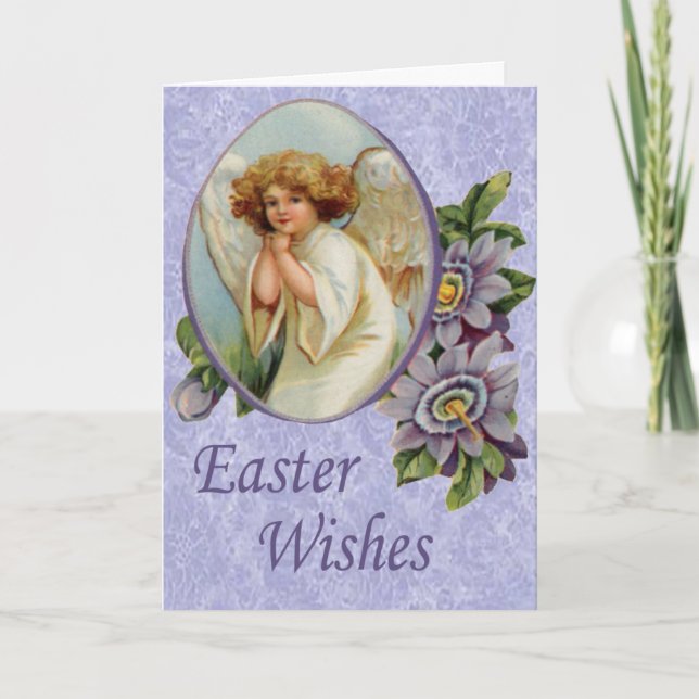 Carte de Pâques Violet Angel (Devant)