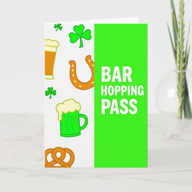 Carte de parcours des bars irlandais (Devant)