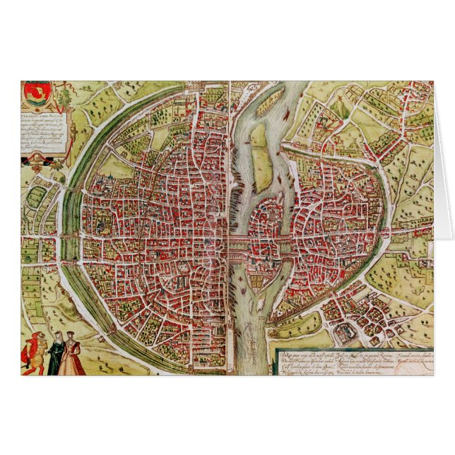 Carte de Paris 'de terrarrum d'orbis de Civitates (Devant horizontal)
