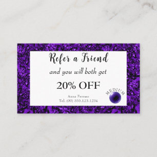 Carte De Parrainage Améthyste & Améthyste Crystal Ball Psychique Moyen