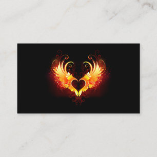 Carte De Parrainage Angel Fire Heart with Wings