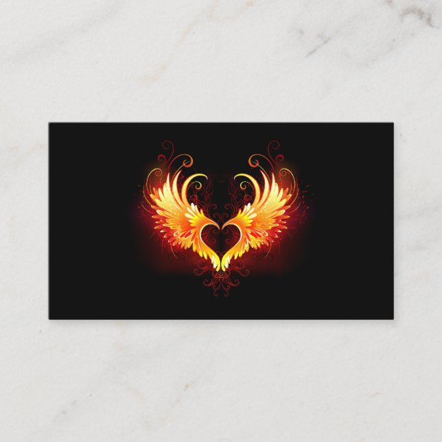 Carte De Parrainage Angel Fire Heart with Wings (Devant)