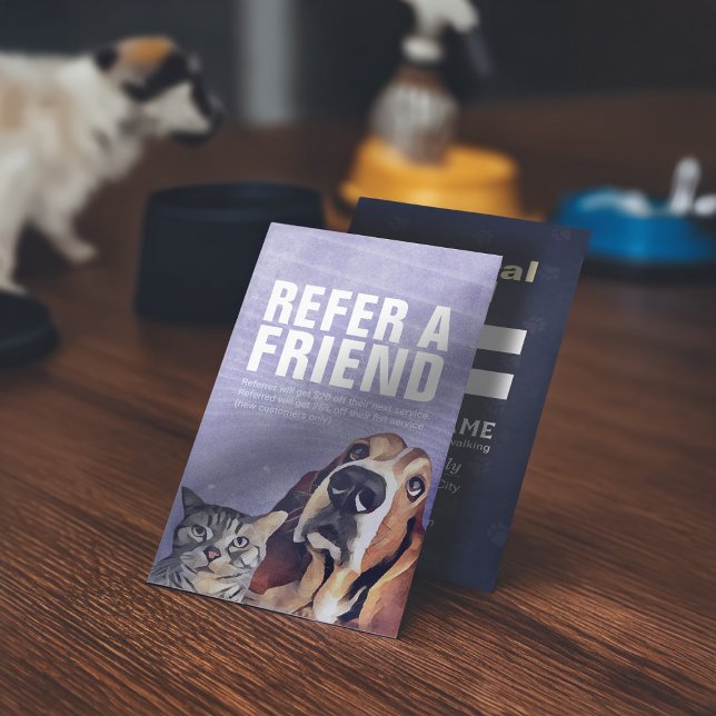 Carte De Parrainage Animaux de compagnie assis Bain Salon Grooming Foo (Créateur téléchargé)