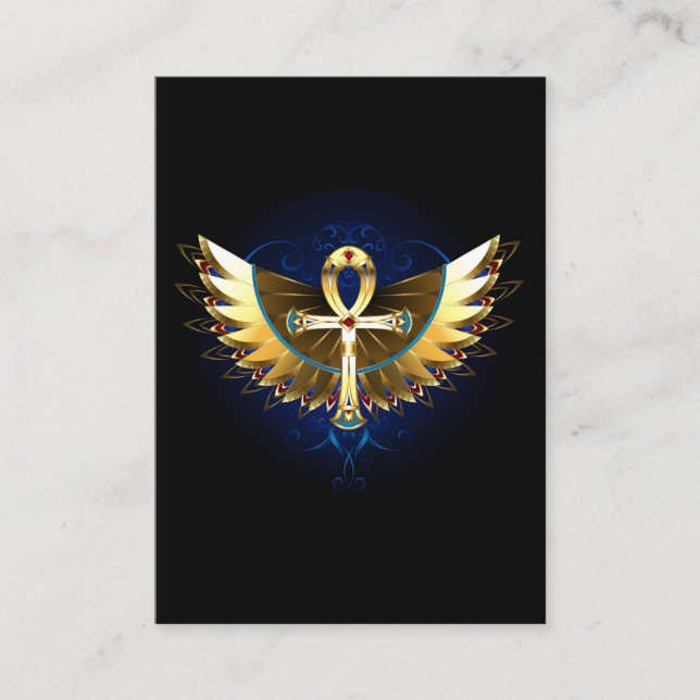 Carte De Parrainage Ankh or avec ailes (Devant)