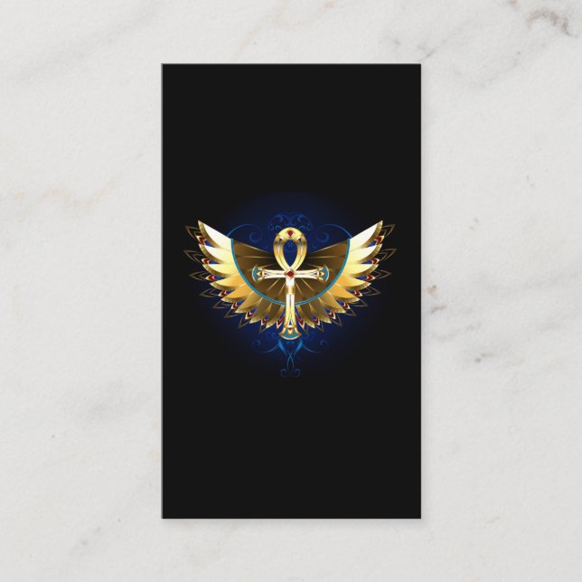 Carte De Parrainage Ankh or avec ailes (Devant)