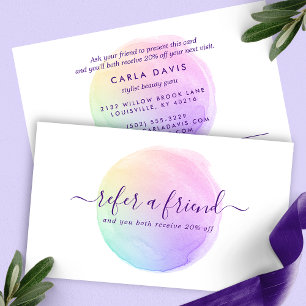 Carte De Parrainage Aquarelle Arc-en-ciel Pastel Simple