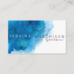 Carte De Parrainage Aquarelle bleue de lagune
