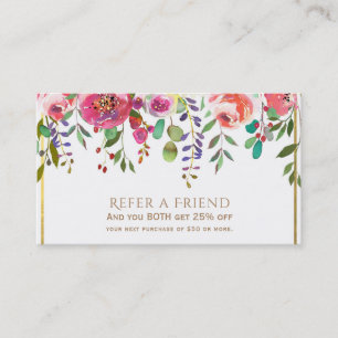 Carte De Parrainage Aquarelle Floral Fleurs Moderne Parrainer un ami