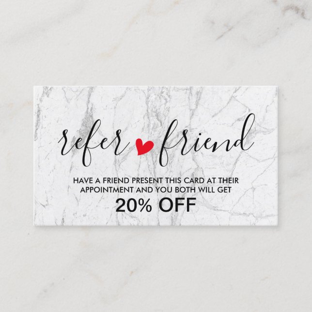 Carte De Parrainage Artiste de coiffure et maquillage Salon de marbre  (Devant)