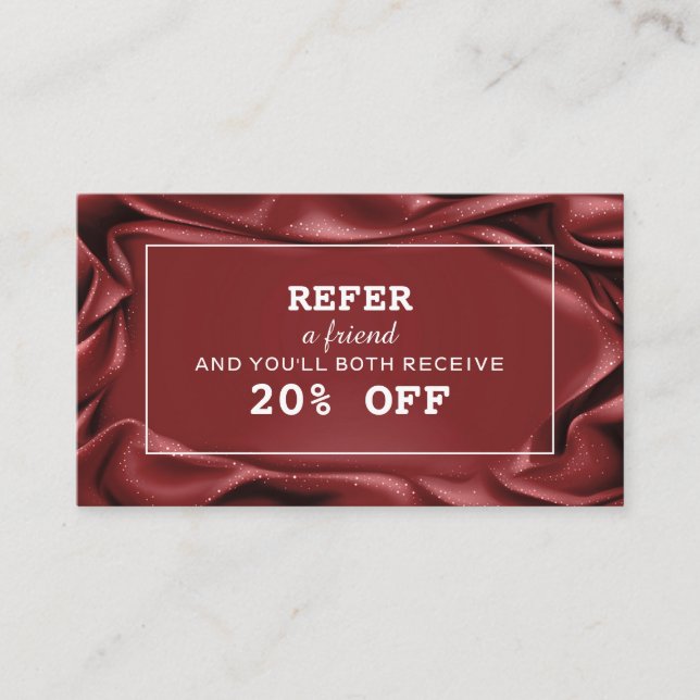 Carte De Parrainage Artiste de maquillage en velours bordeaux (Devant)