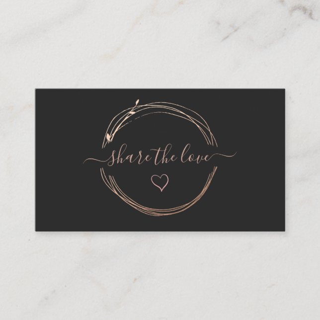Carte de parrainage avec logo or rose (Devant)