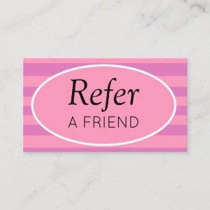 Carte De Parrainage Bandes classiques rose et violet recommander un am