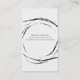 Carte De Parrainage Bâtons rustiques Bracelets Bracelets Wreath Envoye