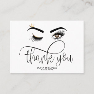 Carte De Parrainage Beau oeil Brown Wink avec Gold Crown