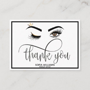 Carte De Parrainage Beau oeil Brown Wink avec Gold Crown