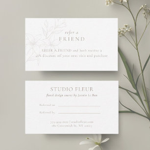 Carte De Parrainage BLANCHE   Boho minimal Floral moderne