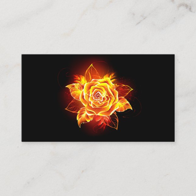 Carte De Parrainage Blooming Fire Rose (Devant)