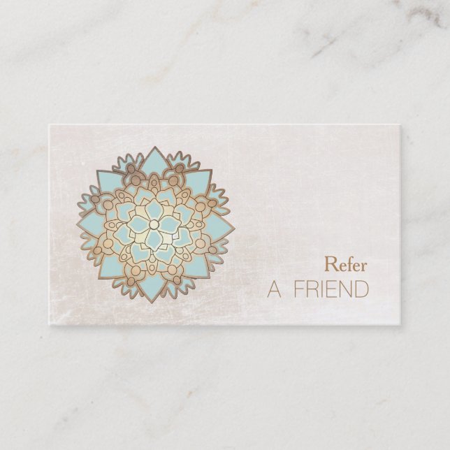 Carte De Parrainage Blue Lotus Massage Therapist Référer Un Ami (Devant)